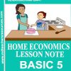 Home Economics Lesson Note for PRIMARY Five