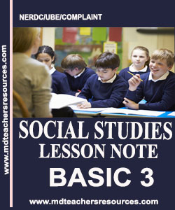 Social Studies Lesson Note for Primary Three.